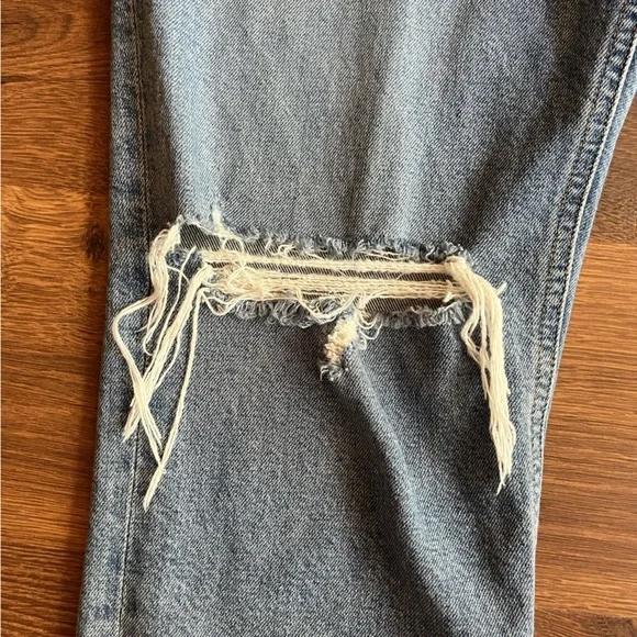 👖 AGOLDE Riley Ripped Lightwash Denim Jeans – Size 32 - Picture 6 of 12